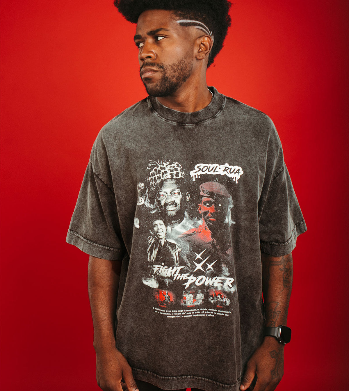 Camiseta Oversized Marmorizada - Terror Sankara, Lumumba & Winnie