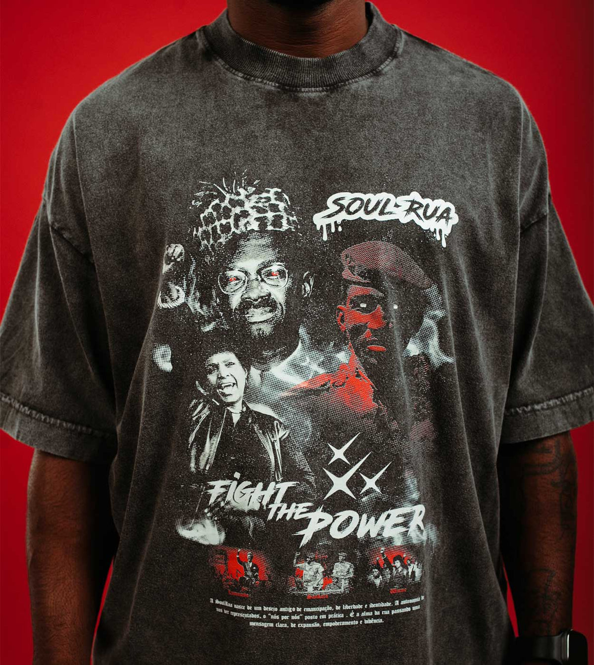 Camiseta Oversized Marmorizada - Terror Sankara, Lumumba & Winnie