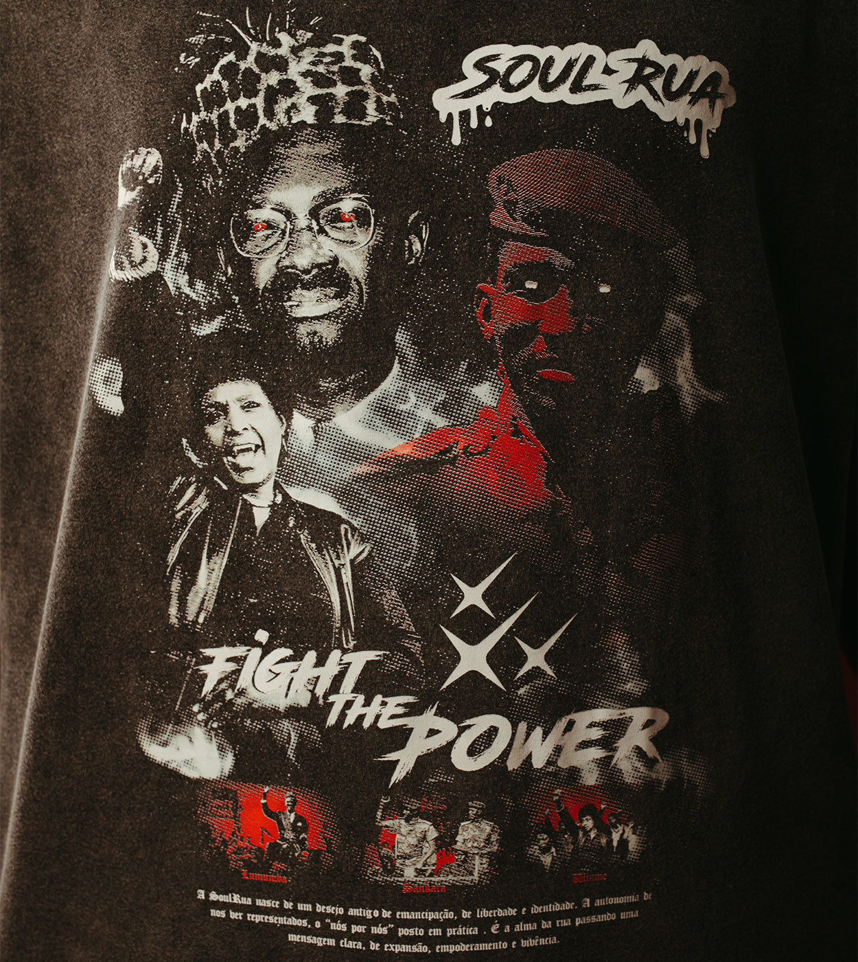 Camiseta Oversized Marmorizada - Terror Sankara, Lumumba & Winnie